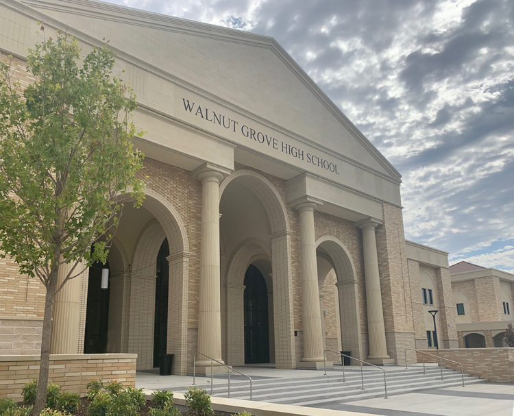 Walnut Grove High School entrance in Prosper ISD